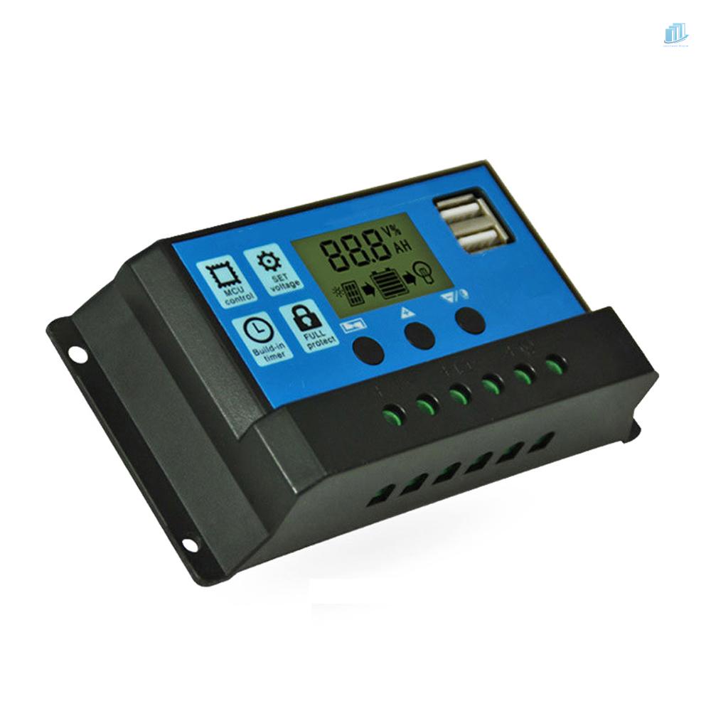 Bộ Điều Khiển Sạc Pin Năng Lượng Mặt Trời Thông Dụng 12V / 24V Với Hai Cổng USB Tự Động Lắp Ráp