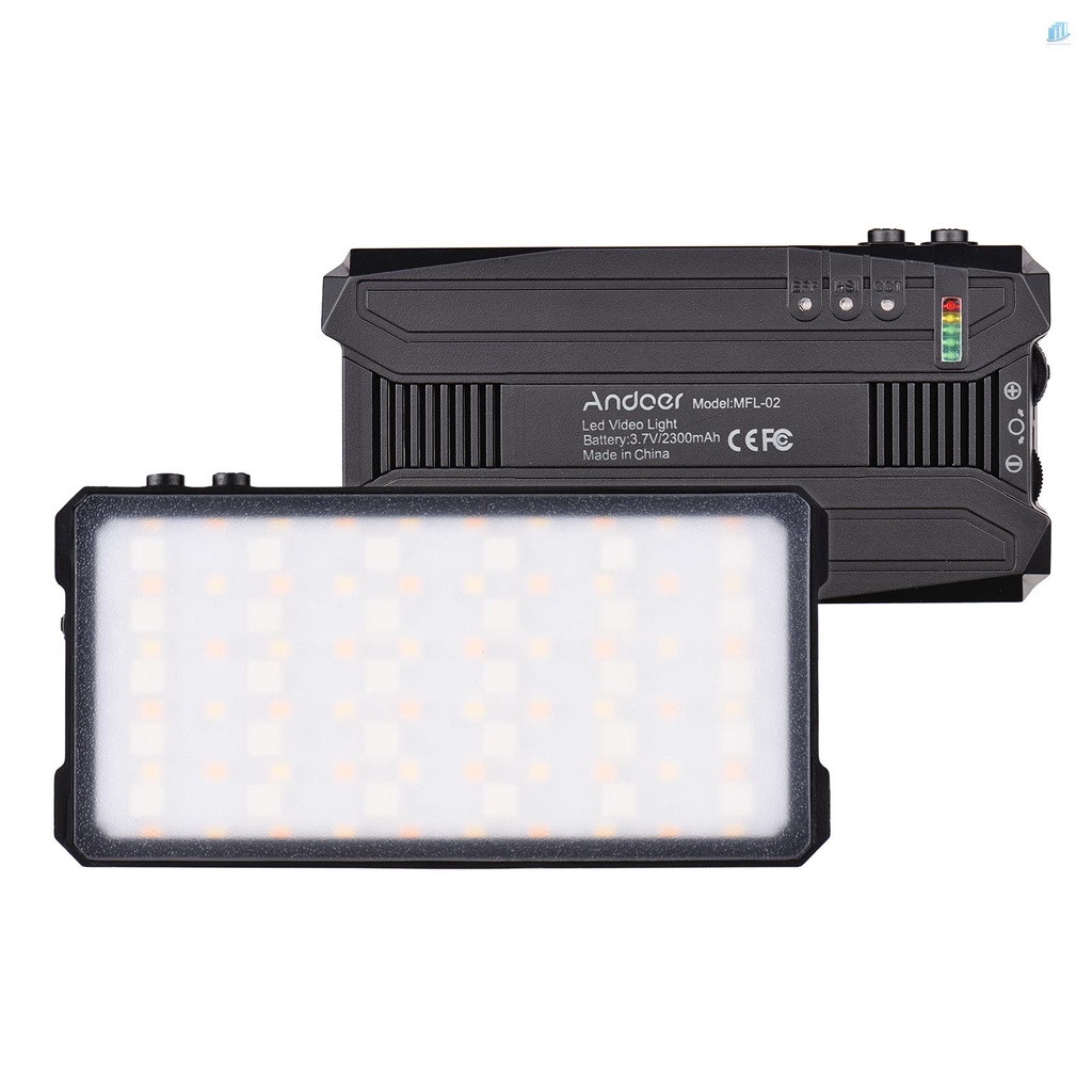 Bộ Đèn LED Chụp Ảnh Chuyên Nghiệp Andoer MFL-02 5W RGB 90 Bóng Hai Màu Nhiệt Độ 3000K-6500K CRI 95