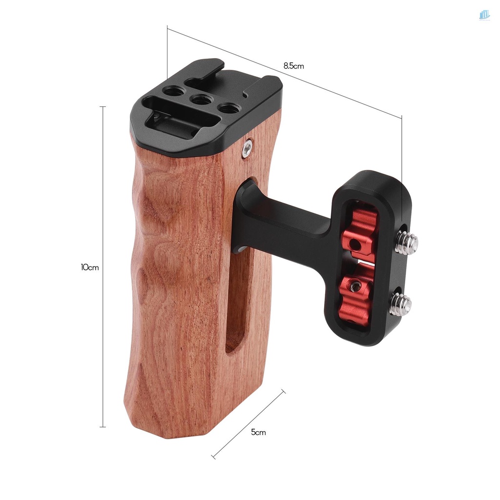 Tay Cầm Gắn Máy Ảnh Thông Dụng Trái / Phải Bằng Gỗ Lỗ Vít 1 / 4 &quot;Cho Lồng Trái / Phải