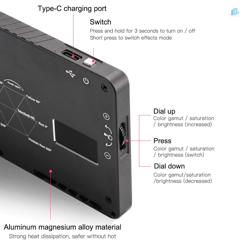 Đèn LED Màu RGB 72R 9 Hiệu Ứng Điều Chỉnh Được 2200K-25000K CRI96 Cho Máy Ảnh DSLR
