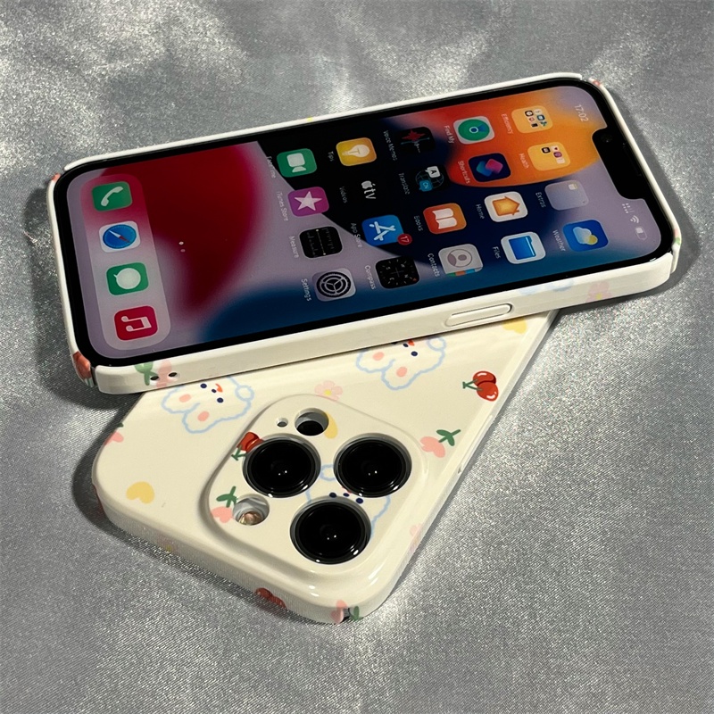 Ốp Điện Thoại Cứng Họa Tiết Hoa Anh Đào Hoạt Hình Cho iPhone 11 x 11127138Phim Dán Hình Thỏ Cho iPhone14 / W7HS 14 / Rabbit W7HS