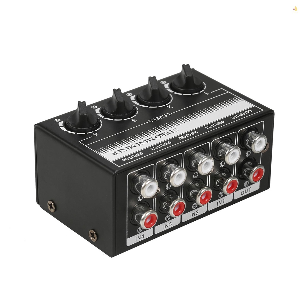 Thiết Bị Trộn Âm Thanh Nổi Mini 4 Kênh RCA 1 Trong 4 Đầu Ra Điều Chỉnh Âm Lượng Không Dùng Pin