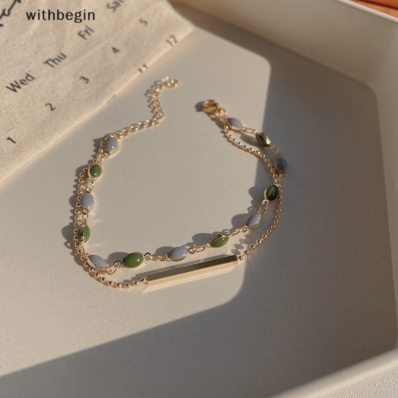 Vòng Tay Hai Lớp Đính Hạt Màu Sắc Phong Cách Pháp Cổ Điển Tùy Chỉnh Thời Trang Cho Nữ