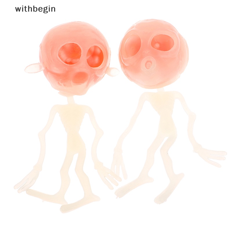 Đồ Chơi Quả Bóng Bóp Hình Đầu Lâu Người Ngoài Hành Tinh Phong Cách Gothic Cho Halloween