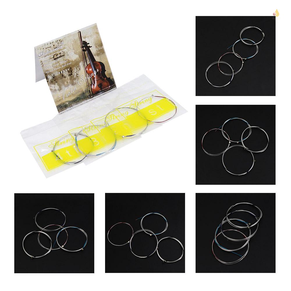 Bộ Dây Đàn Violin Lõi Thép Niken Màu Bạc Thông Dụng Cho Violin 1 / 8-4 / 4