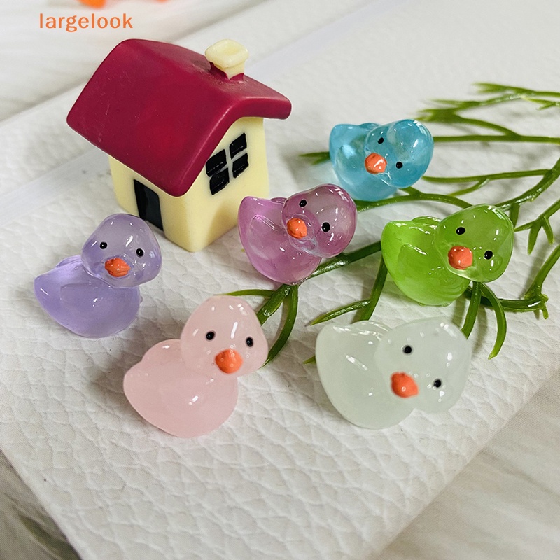 Bộ 5 Kẹp Tóc Hình Chú Vịt Bằng Resin Màu Dạ Quang Độc Đáo DIY