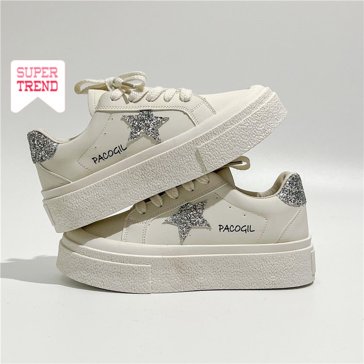 Giày Thể Thao Bằng PU Mũi Tròn 4CM Cột Dây Chéo Trọng Lượng Nhẹ Thoáng Khí Thời Trang Mùa Hè