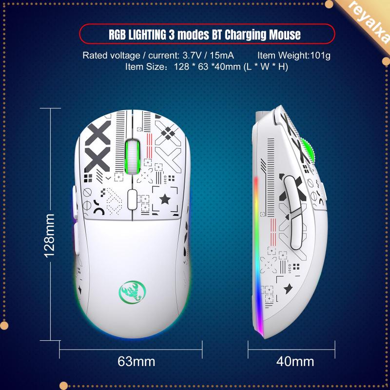 Chuột Chơi Game 2.4G Hai Chế Độ BT + USB) Có Đầu Nhận Tín Hiệu USB Tiện Dụng 3600 DPI Cho PC / Laptop