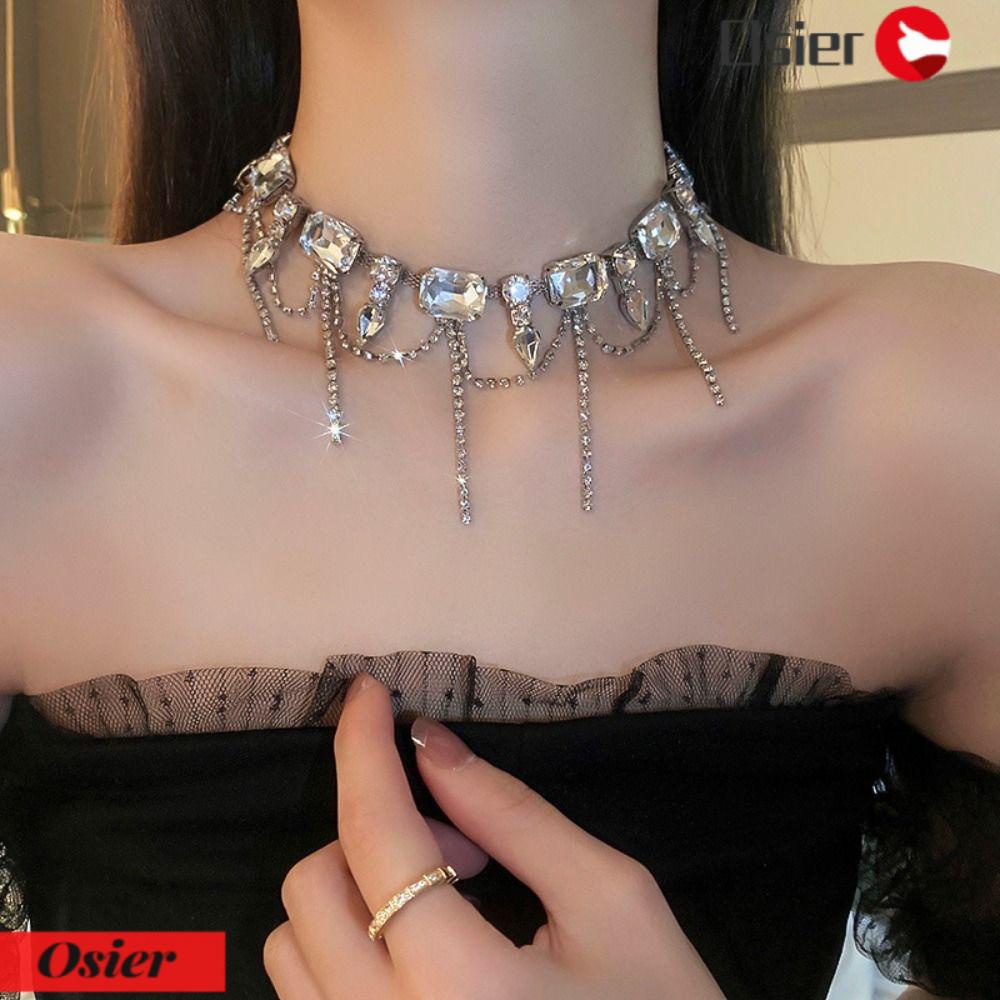 Vòng Cổ Choker Dài Mặt Vuông Tua Rua 1 #|Dây Chuyền Thời Trang Xinh Xắn Cho Nữ