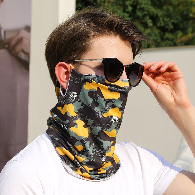 Khẩu Trang Chống Nắng Che Phủ Toàn Diện Bằng Lụa Lạnh Mỏng Dành Cho Nam Nữ Hoạt Động Ngoài Trời
