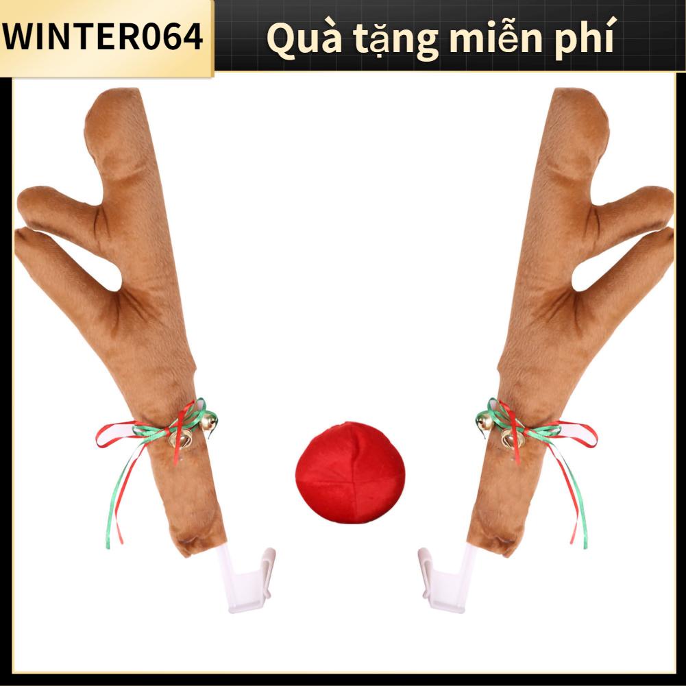 Winter064 Xe Gạc Tuần Lộc Bộ Mũi Ngộ Nghĩnh Dễ Thương Có Chuông Cho Giáng Sinh Trang Trí Hơi