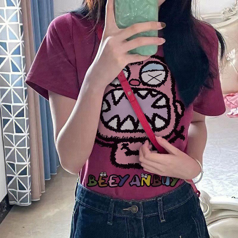 COZOK Áo Thun Tay Ngắn Dáng Ôm In Chữ COZOK Raspberry Trẻ Trung Hợp Thời Trang