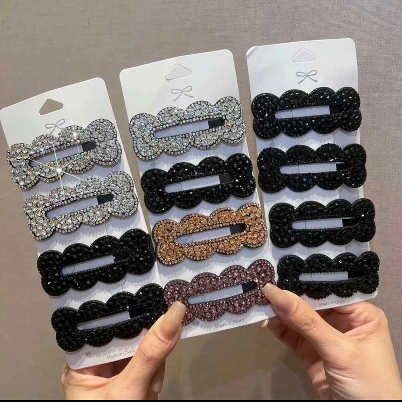 Kẹp Tóc Mái Bằng Kim Cương Hình Vuông Phong Cách Hàn Quốc Mới