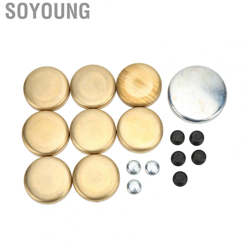 Soyoung Freeze Plug Kit for Dorman 567‑001 Rustproof Stable High Strength Brass Replacement Chevy Small Block 283ci 305ci 327ci