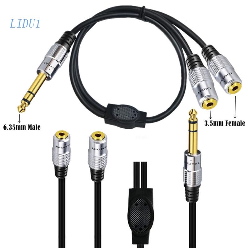 Cáp ChuyểN ĐổI LIDU1 6.35 ĐầU CắM Sang Lỗ CắM 2x 3.5 Chuyên