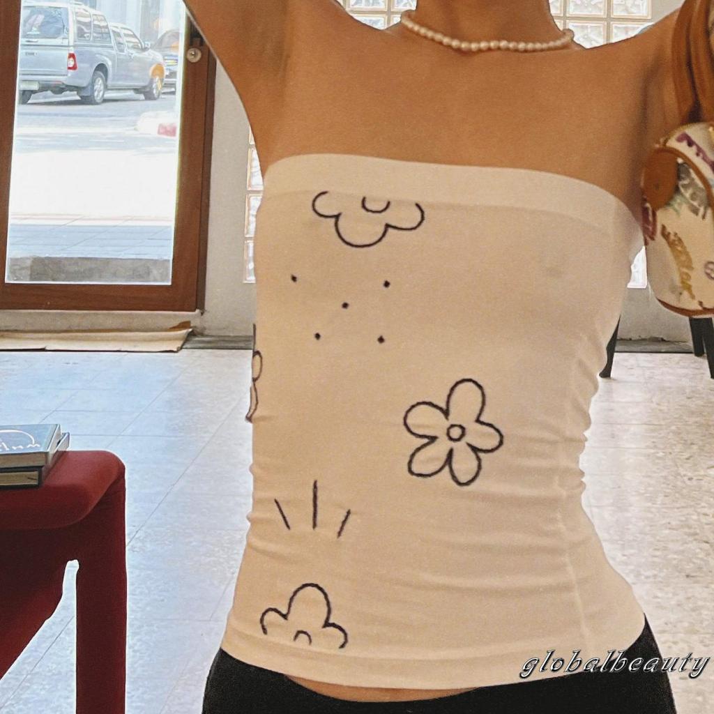 Áo Lửng Không Tay Họa Tiết Hoa Thời Trang Mùa Hè Cho Nữ