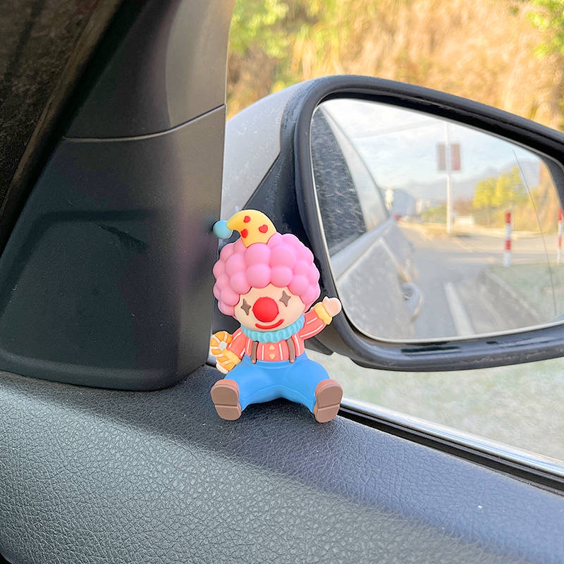 Cute Circus Clown Car Decoration Car Interior Accessories Car Center Console Decoration Supplies Collection High-End skQT