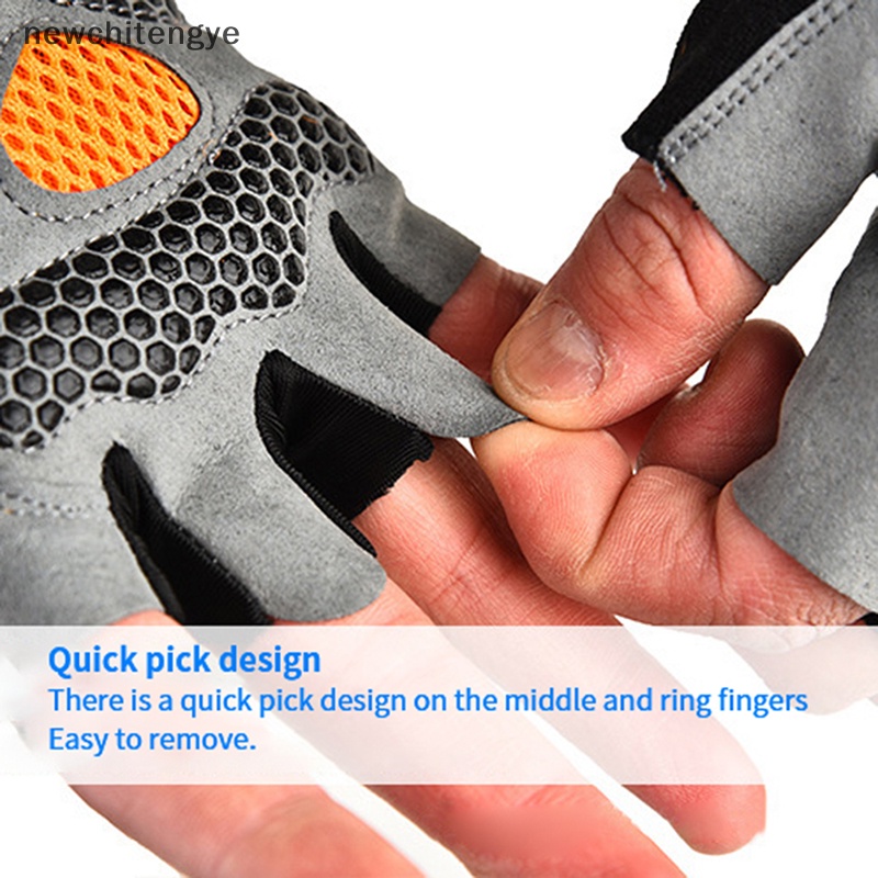 Găng Tay Thể Thao Nửa Ngón Chống Trượt Chống Mồ Hôi Thoáng Khí Cho Nam Nữ