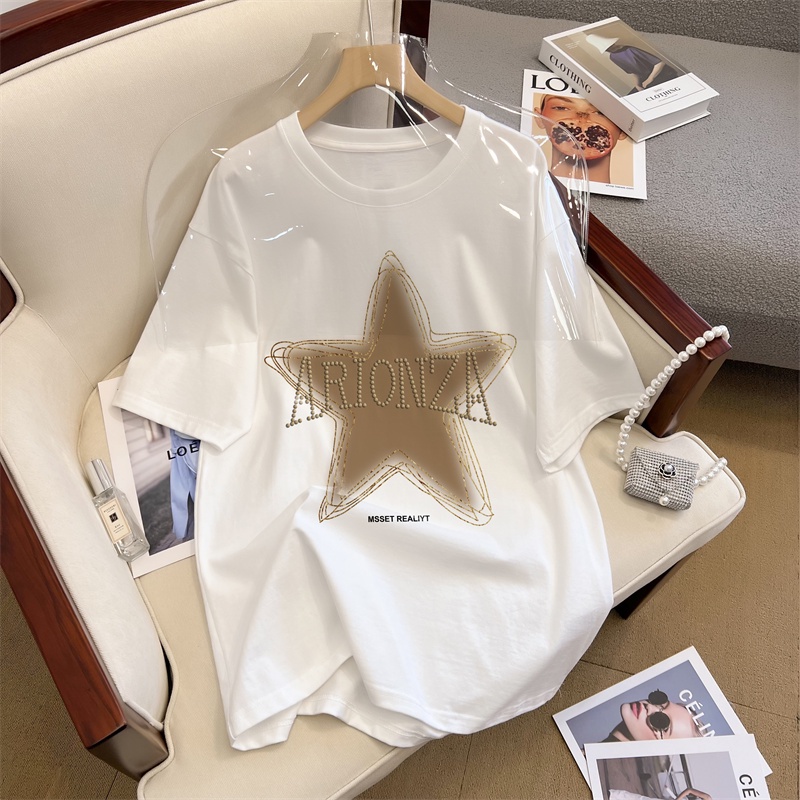 NRVP Áo Thun Nữ Tay Ngắn 100% Cotton In Hình Phong Cách Hàn Quốc Mới