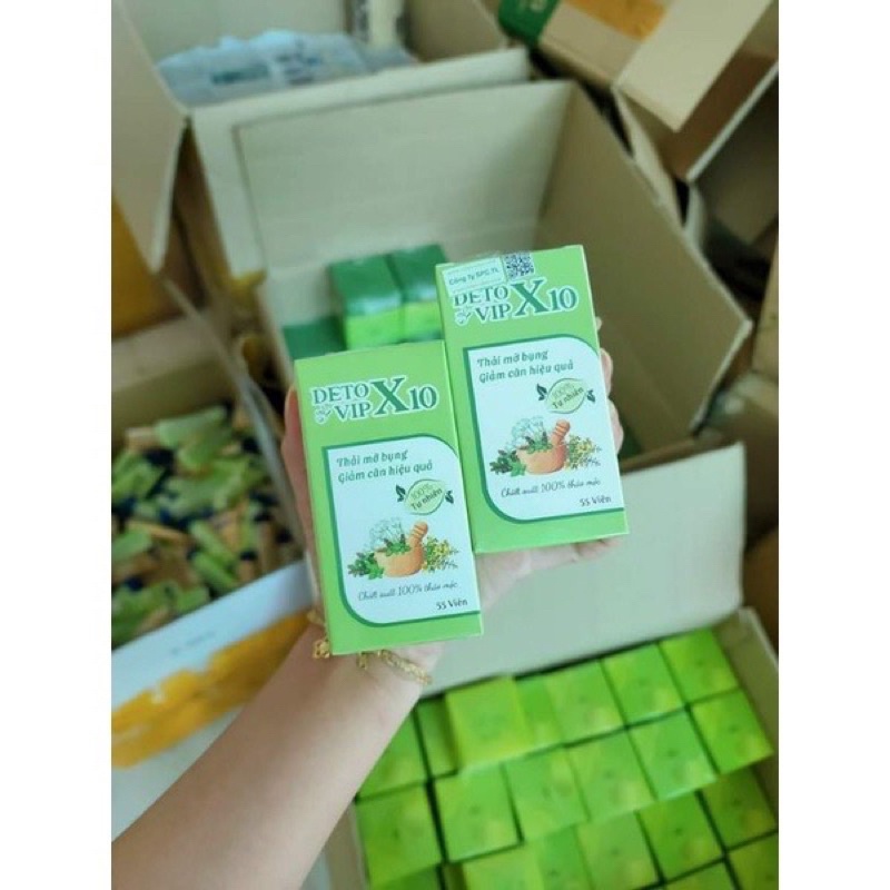 (Giá Sốc) DETOX VIP X10 giảm cân đào thải mỡ ban đêm -Hộp 55viên chính hãng