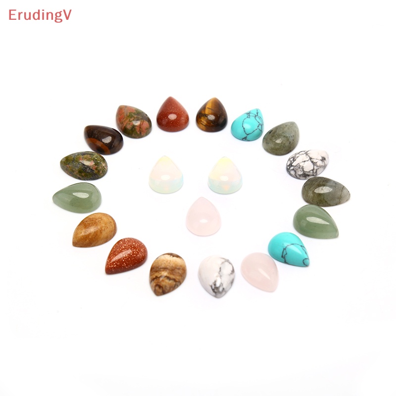 Bộ 10 Hạt Đá Cabochon Hình Oval Tự Nhiên Dùng Làm Trang Sức
