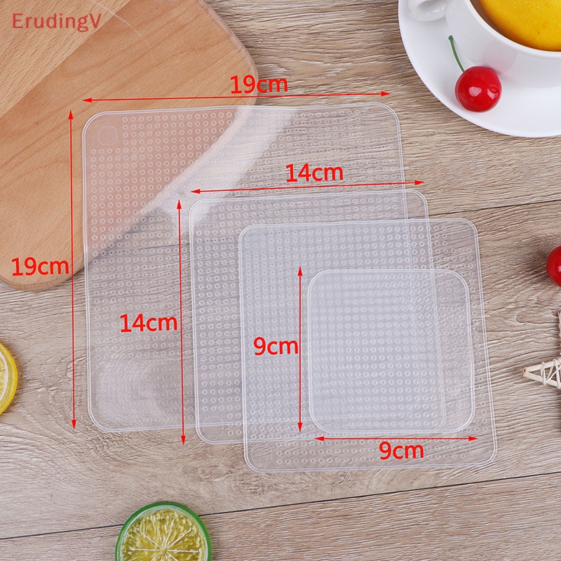 Bộ 4 Nắp Silicone Co Giãn Đậy Tô Thức Ăn Tái Sử Dụng Được