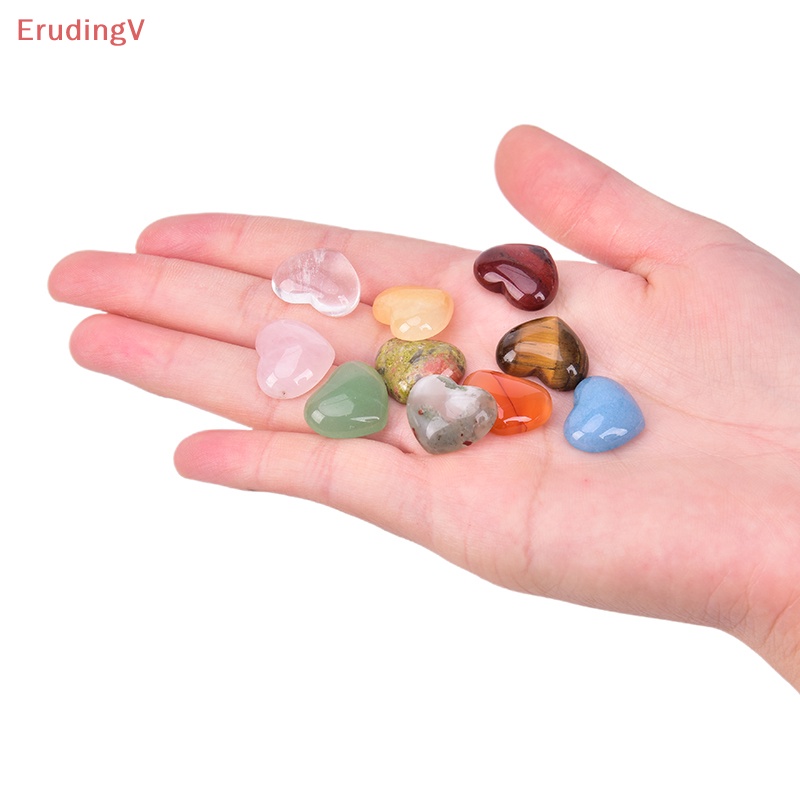 [ErudingV] Đá Chakra Pha Lê Hình Trái Tim Mini Làm Trang Sức Thủ Công DIY