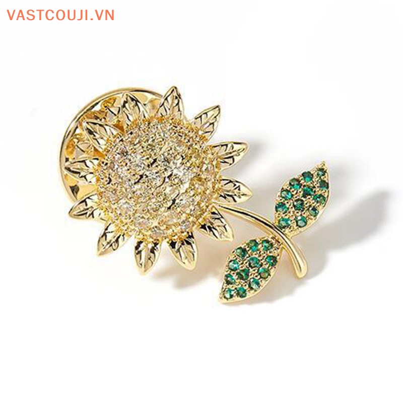 Trâm Cài Áo Hình Hoa Hướng Dương Đính Đá Lấp Lánh Chống Ánh Sáng Thời Trang Mùa Hè