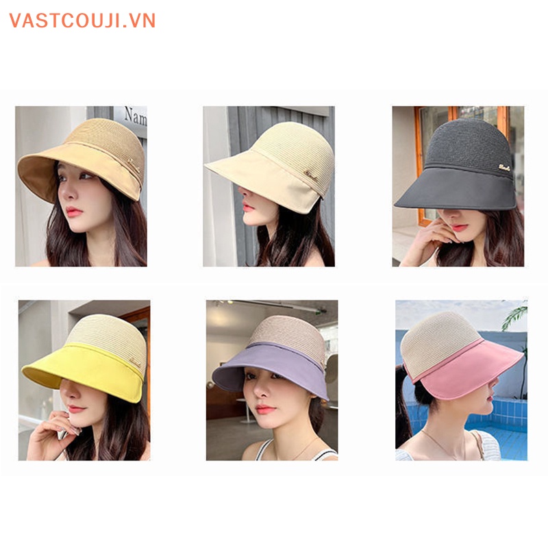 Nón Tai Bèo Đan Cói Rộng Vành Thoáng Khí Chống Tia UV Thời Trang Đi Biển Mùa Hè Cho Nữ
