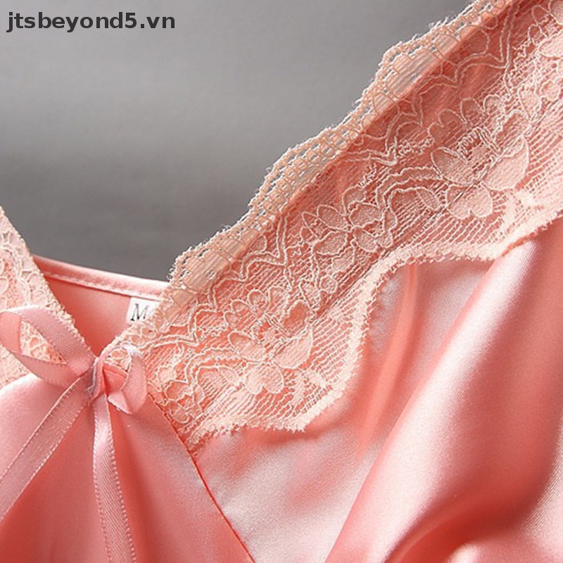 # JY#  Bowknot trong suốt sexy đồ lót ren vải tuyn rỗng treo nightdress ..