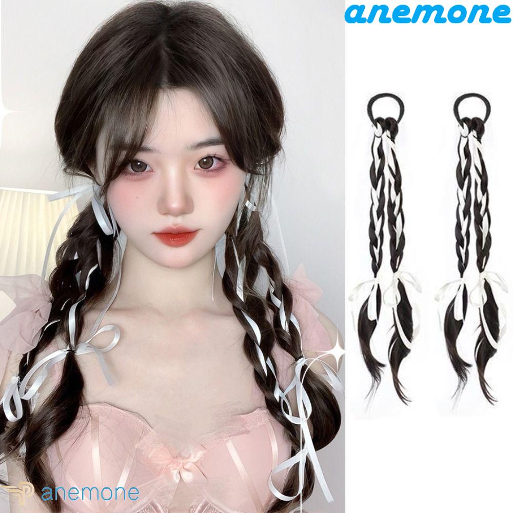 Tóc Giả Kiểu Thắt Bím Bằng Sợi Tổng Hợp Màu Trắng Ngọt Ngào Dễ Thương Chịu Nhiệt Dành Cho Bạn Nữ Tập Boxing