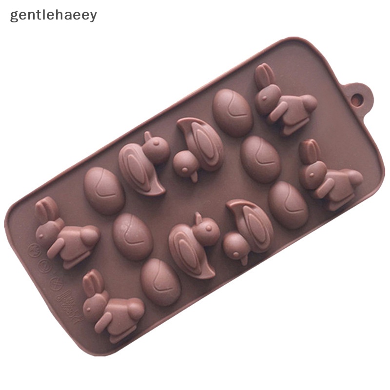 1 Khuôn Làm Bánh 14 Ngăn Hình Thỏ / Vịt Bằng Silicone Diy