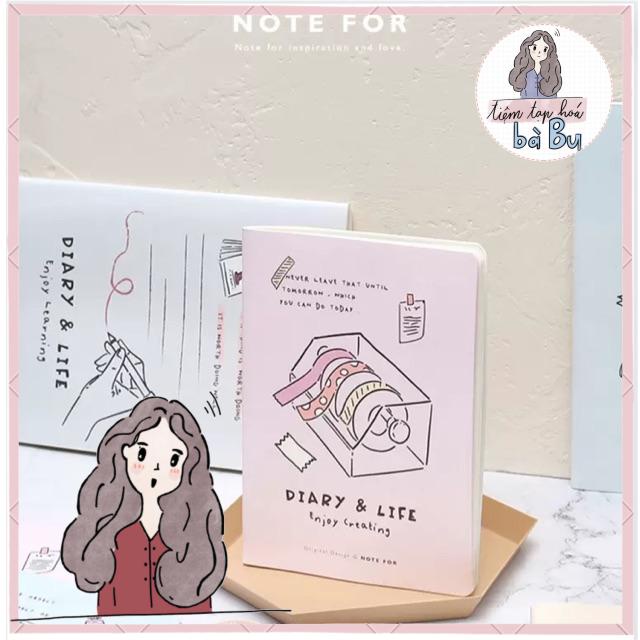 Sổ grid Note for 36 tờ , 72 trang, giấy 100gsm, size a5 b5