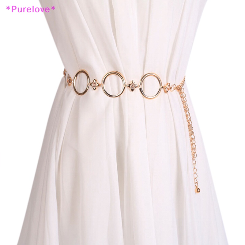 Thắt Lưng Dây Xích Bằng Kim Loại Màu Vàng Thời Trang Dành Cho Nữ Mới