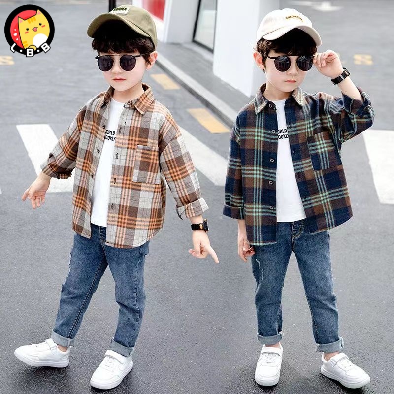 Áo Sơ Mi Tay Dài Phong Cách Thời Trang Xuân Thu Mới Dành Cho Bé Trai 3-5 - 8-10 - 12-13 Tuổi