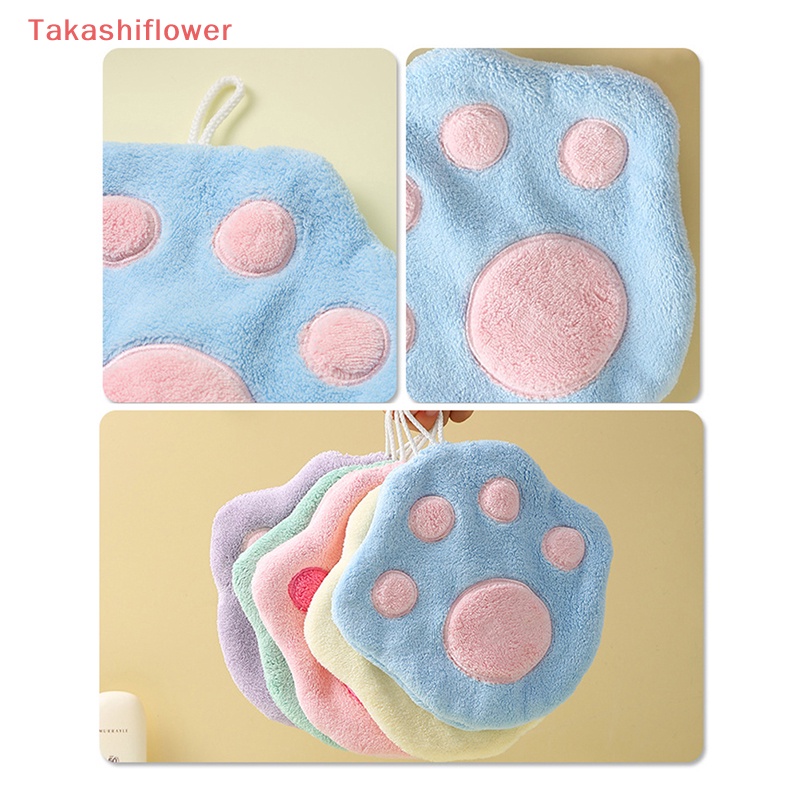 (Takashiflower) Khăn Lau Tay Bằng Vải Nhung San Hô Sợi Nhỏ Mềm Mại Thấm Hút Nhanh Khô Dùng Trong Nhà Bếp / Phòng Tắm