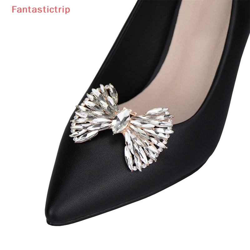 Phụ Kiện Trang Trí Giày Hình Nơ Đính Đá Lấp Lánh Thời Trang Cho Nữ Mới