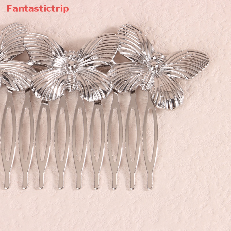 Kẹp Tóc Kim Loại Hình Bướm Phong Cách Vintage Thanh Lịch Cho Nữ