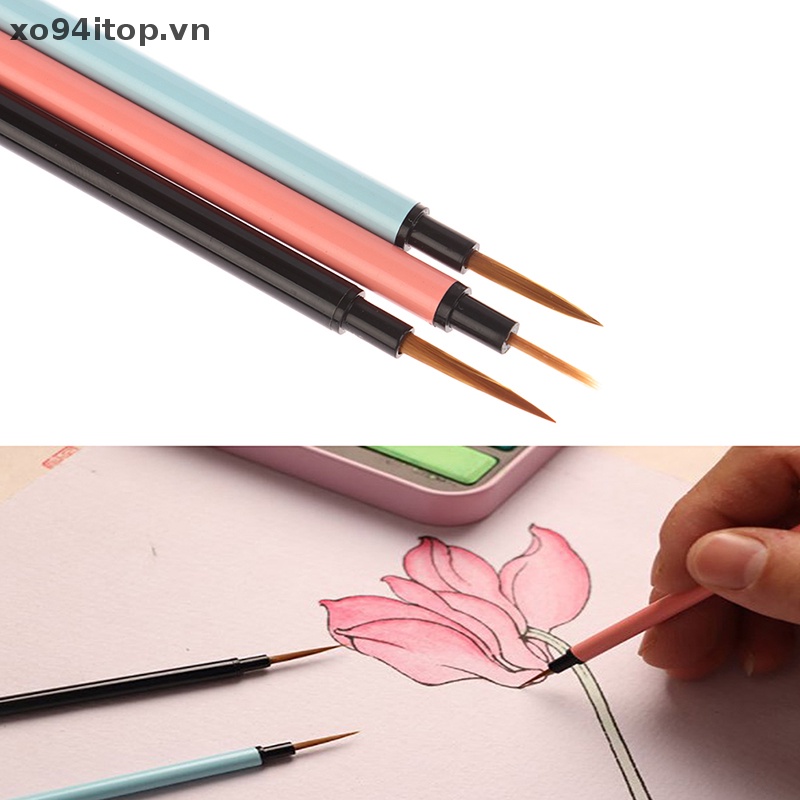 Xoitop Set 3 Cọ Vẽ Trang Trí Móng Tay Nghệ Thuật Acrylic Siêu Bền Màu Sắc Đẹp Mắt