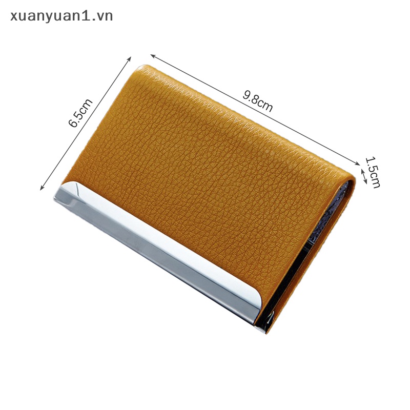Ví Da PU Đựng Thẻ Tín Dụng / Danh Thiếp Bằng Thép Không Gỉ