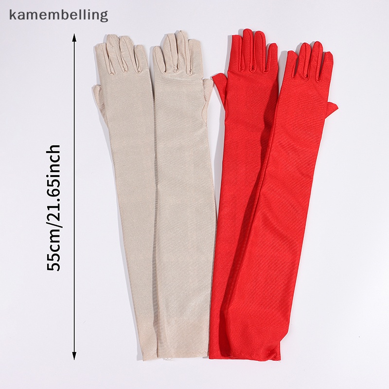1 Đôi Găng Tay Dài Hở Ngón Màu Sắc Thời Trang