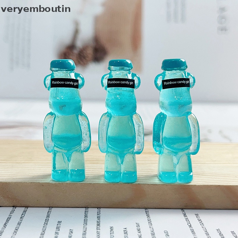 Bộ 5 Phụ Kiện Trang Trí Điện Thoại Hình Gấu Violent Dạ Quang DIY