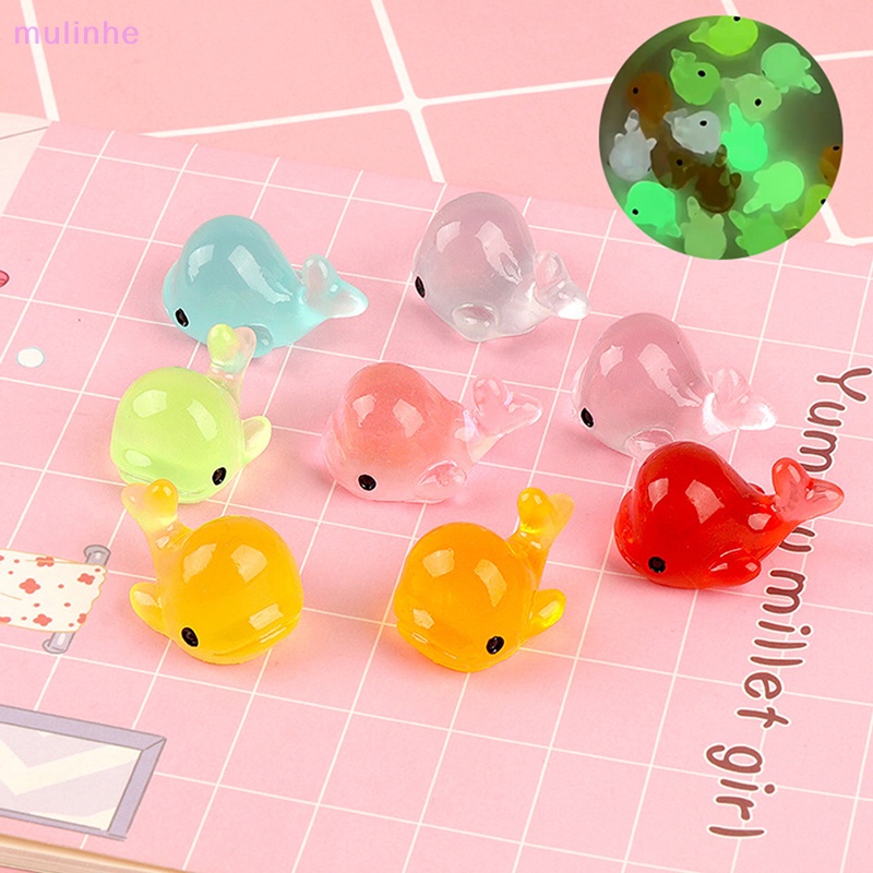 1 Mô Hình Cá Voi Dạ Quang Mini Bằng PC Dùng Trang Trí Tiểu Cảnh