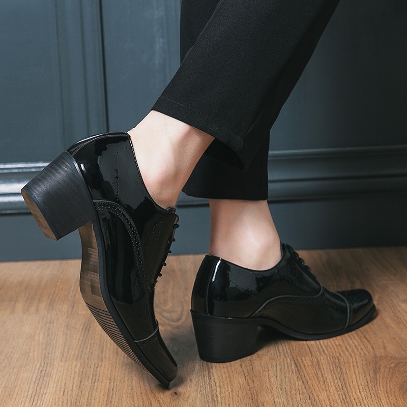 Giày Da Đế Xuồng Dày 6cm Thời Trang Lịch Lãm Cho Nam