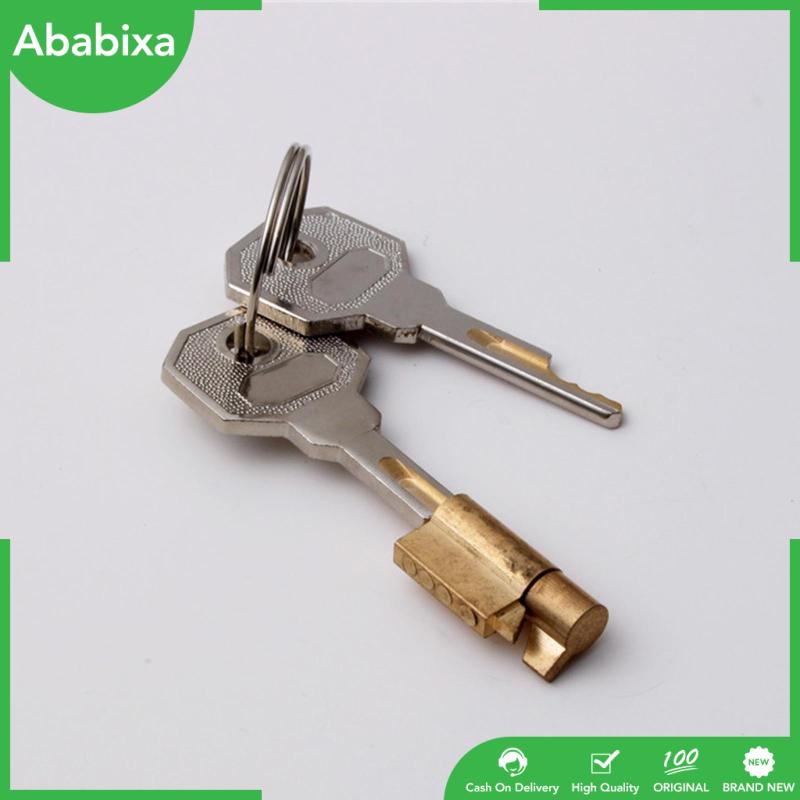 Ổ Khóa Cửa Tủ Lạnh Kèm 2 Chìa Khóa Bằng Thép Cứng Hình Trụ