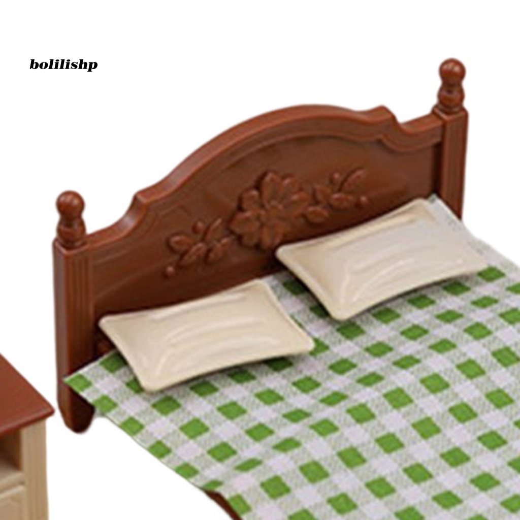 1 Bộ Mô Hình Giường Ngủ Mini Dễ Thương Trọng Lượng Nhẹ Trang Trí Nhà Búp Bê