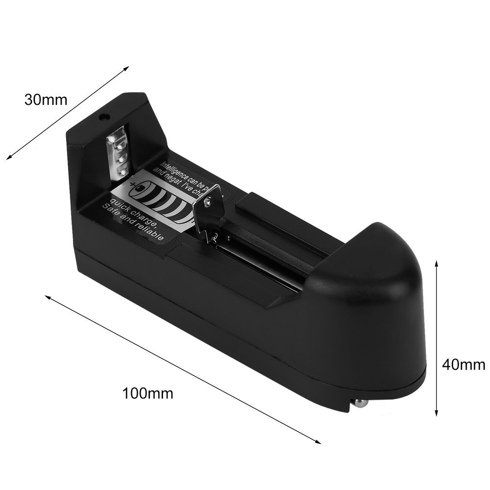 Black Eu Plug Adjustable Charger For 3.7V 1000Ma 18650 Ac 100-240V / 47-63 Hz Li-Ion Rechargeable Battery [Q/14]