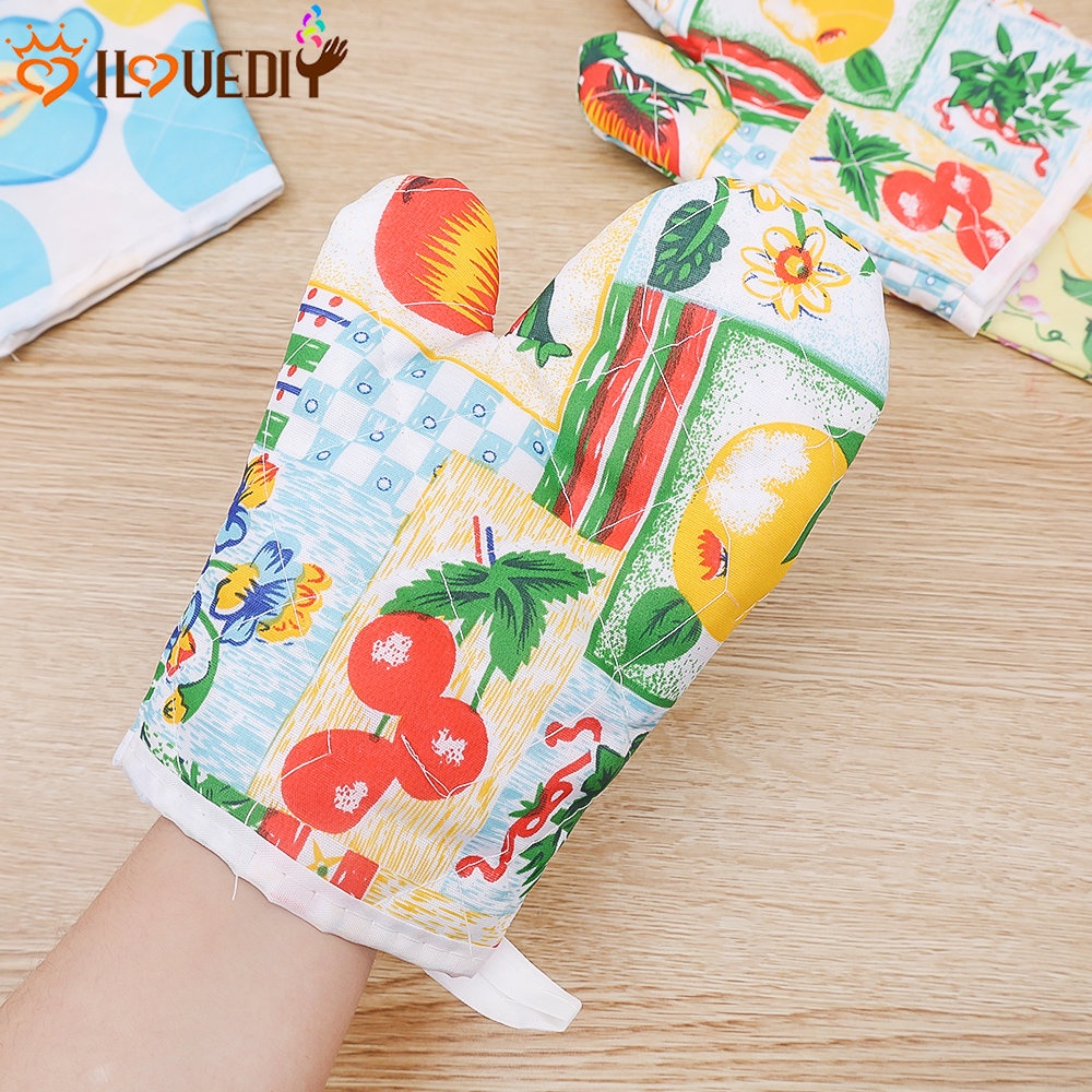 Găng Tay Nấu Ăn Bằng Cotton Chống Đóng Băng Chống Trượt Chống Nhiệt Màu Sắc Ngẫu Nhiên