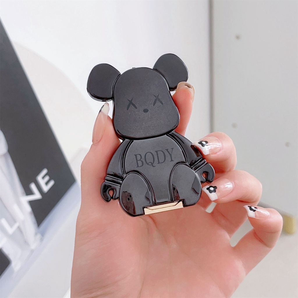 Ốp Điện Thoại Họa Tiết Hoạt Hình Chú Gấu Bạo Lực Kèm Giá Đỡ Nhẫn Và Dây Đeo Tiện Dụng Cho iphone