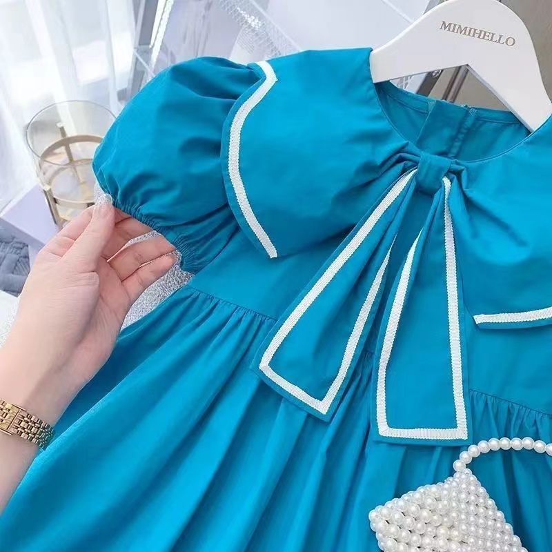 Đầm Công Chúa Mùa Hè Phong Cách Preppy Mẫu Mới 2023 Cho Bé Gái 5-6 - 7-8 - 9-10 - 12-13 - 14 Tuổi